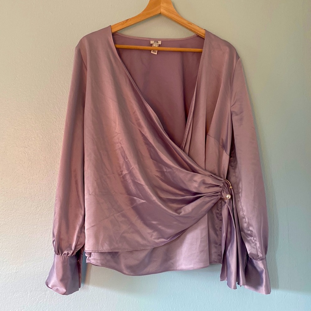 Slinky Silky Lavender Blouse